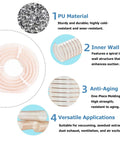 Heavy Duty Shop Grade Vacuum Hose Flexible Dust Collector Pipe Built Tough For Woodworking With Puncture Resistant Pu Polyester Weave, showcasing PU material and design features.
