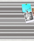 Custom Printed Canvas Bulletin Board With Graphite Grey Bold Stripe Design, 30 By 20 Inches, Framed In Satin White Frame, Ready To Pin Photos, Notes, And Recipes