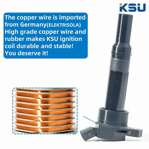 Beefed Up Ignition Coil Pack For Kia Soul Forte Hyundai Tucson Elantra 2011 To 2016 1.8L 2.0L Engines Replacement UF651 shown with Elektrisola copper wire