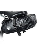 Waterproof Under Seat Saddle Bag For Bike With 1.5L Capacity, rainproof MTB and road bike seat bag shown under a bike seat