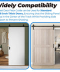5 Pack Sliding Closet Door Floor Guides Fit For 1-3/8 Inch Thick Doors showing versatility with two different installed doors.