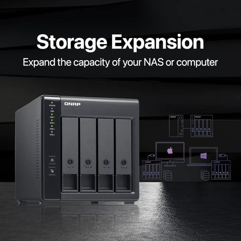 4 Bay Usb Type C Direct Attached Storage Enclosure Featuring Rock Solid Hardware Raid Support Plug And Play External Drive Expansion For Heavy Duty Workstations Ready To Roll on a dark background.