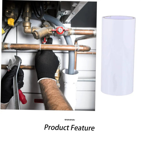Flexible Waterproof Mending Tape For Pipes And Leaks Quick Repair Sealing Tape applied on a pipe under a sink