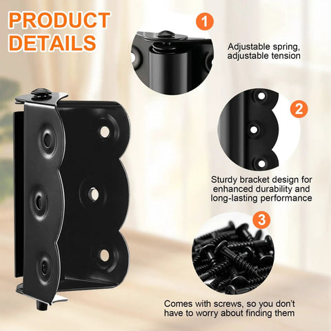 8 Pack Stainless Steel Spring Self Closing Door Hinges With Reinforced Wave Steel Frame, adjustable spring close-up
