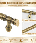 Five Pack Matte Bronze Solid Brass Cabinet Handles For Kitchen Drawers And Furniture Doors 3 Inch Center To Center Antique