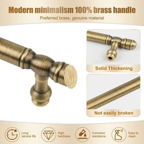 Five Pack Matte Bronze Solid Brass Cabinet Handles For Kitchen Drawers And Furniture Doors 3 Inch Center To Center Antique