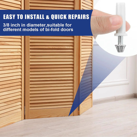 5 Pack Bifold Door Hardware Repair Kit For Quick Top Or Bottom Pivot Pins And Nylon Pivots, 3/8 Inch Replacement Parts