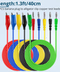 Back Probe Kit 35 Piece Automotive Test Leads Set with colorful banana plug to alligator clip cables.
