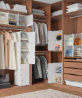 Five Cube Storage Cabinet With Doors For Small Spaces Space Saver Tall Plastic Organizer Shelves for clothes in wood closet