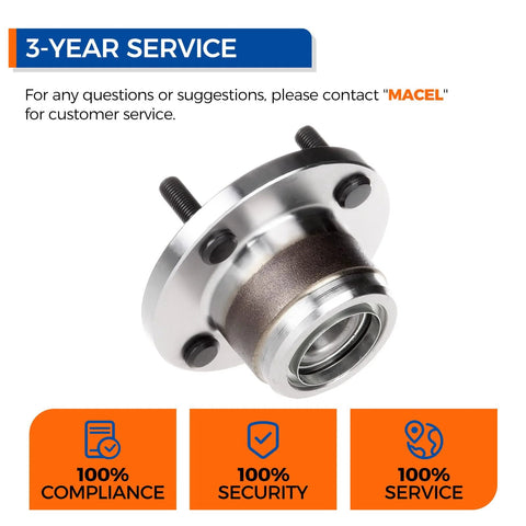 Pair Rear Wheel Hub And Bearing Assembly For Ford Focus 2001 To 2009 With Rear Disc Brakes Budget-Friendly OE Quality Replacement