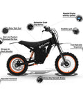 Electric Dirt Bike For Teens And Adults With Fat Tires 14 Inch And 12 Inch 2000W Motor Up To 37 MPH 48V 21Ah Battery And 200Nm Hydraulic Brakes