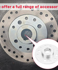 Rock Solid Heavy Duty Rear Sprocket For Go Kart And Drift Trike With One Inch Bore And Quarter Inch Keyway close-up view of steel sprocket with holes