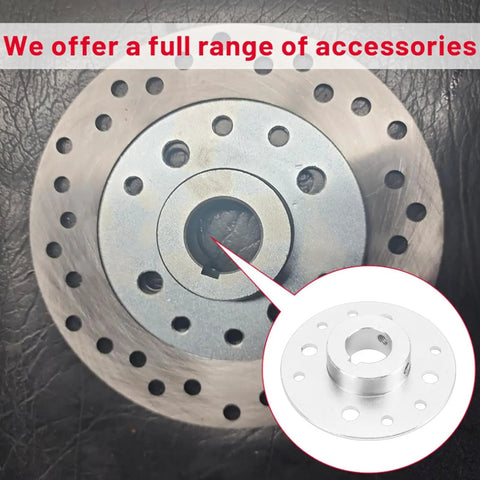 Rock Solid Heavy Duty Rear Sprocket For Go Kart And Drift Trike With One Inch Bore And Quarter Inch Keyway close-up view of steel sprocket with holes