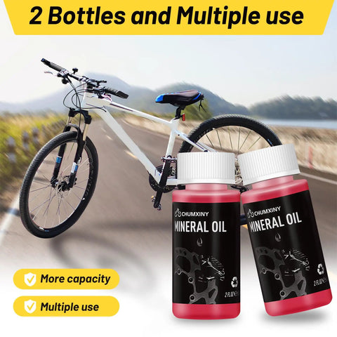 Hydraulic Disc Brake Bleed Kit With 120ml Mineral Brake Fluid Included For Shimano And Tektro, bike and mineral oil bottles