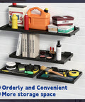 Beefy Heavy Duty Slatwall Shelf 16x12 Inch Steel Storage Rack For Garage And Workshop 2 Pack Holds Up To 100 Lbs All Steel Construction