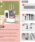 3 In 1 Electric Makeup Brush Cleaner Machine With Dryer Holder Portable USB Cleaner Tool shown with features comparison