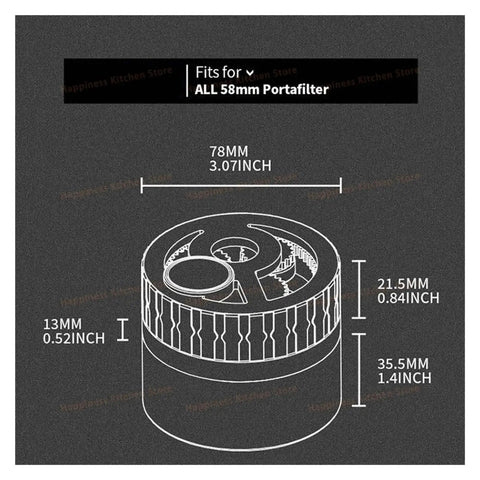 Total Game Changer 58mm Coffee Distributor Needle Tool For Portafilter Leveling solid aluminum build dimensions 3.07 inches