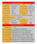 XY6509X CNC Adjustable DC Power Supply CV CC 65V 9A 585W specification chart
