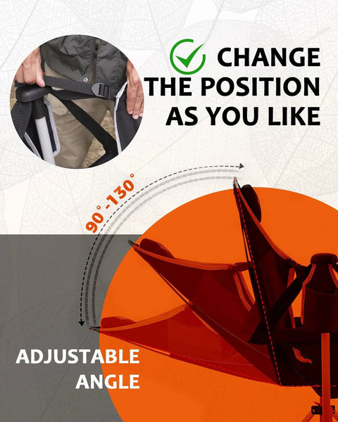 Adjustable angle feature of Hammock Chair With Footrest For Adults Up To 400 Lbs Heavy Duty Folding Outdoor Rocker.
