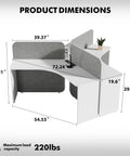 Boss Ready Three Seat Office Workstation Desk With Secure Locking Rolling Pedestal Designed For No Sweat Team Setup And Chill Collaboration Zones Daily, dimensions showing 39.37" height, 72.24" width.