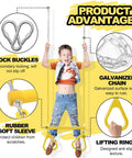 Child on Backyard Trapeze Swing Bar Sixteen Point Five Inch With 47 Inch Coated Chains And Two Snap Hooks Easy Install Swingset Accessory