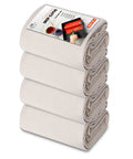 Stack of four 4x12 ft thick canvas drop cloths, heavy duty, with double stitched edges, all purpose painter shield for painting and renovations.