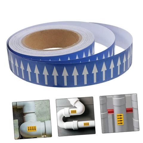 Heavy Duty Industrial Arrow Direction Tape For Chemical Plants And Fire Stations With Slick Weatherproof Adhesive Pipe Labels That Make Gas Line Tracking A Breeze On Any Jobsite