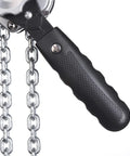 Compact Half Ton Chain Lever Hoist Come Along With 1100 Lbs Capacity showing handle and chains close-up