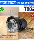Beefy 2 Inch Desk Chair Caster Wheels Quiet Smooth Rollers comparing performance on delicate floors.