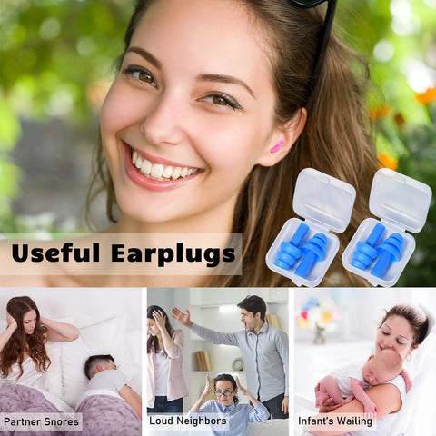150 Pairs Bulk Silicone Ear Plugs With Carry Case Individually Wrapped Soft Reusable Noise Cancelling Ear Plugs For Sleeping