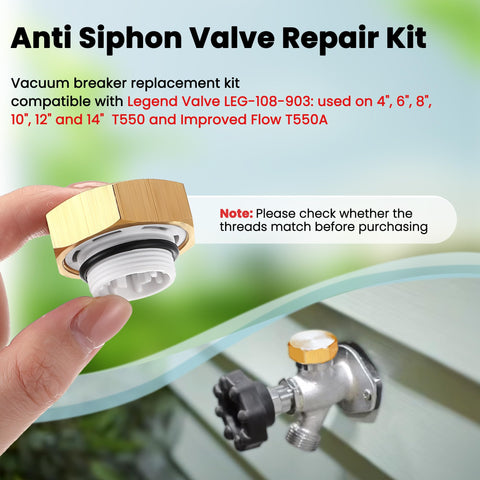 Person holding part of 2 Pack Anti Siphon Valve Repair Kit for Outside Faucets, Vacuum Breaker Fix Set Compatible With Legend Valve LEG-108-903