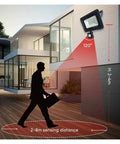 Led Pir Motion Sensor Led Flood Light Ac220 100W 50W 30W Outdoor Ip66 Waterproof Projector Spotlight showing 120° sensing area.