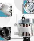 Close-up views of Alternator Replacement Kit For 2006 To 2012 V6 SUVs And Minivans Including Sorento Sedona Borrego Veracruz Santa Fe
