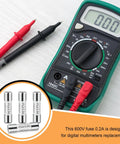 Four Pack Heavy Duty Fast Blow Glass Ceramic Fuses 5x20mm HV510 600VAC Replacement Kit For Multimeters And Outdoor LED Christmas Lights 0.2 Amp Plug And Play Pro Grade next to multimeter