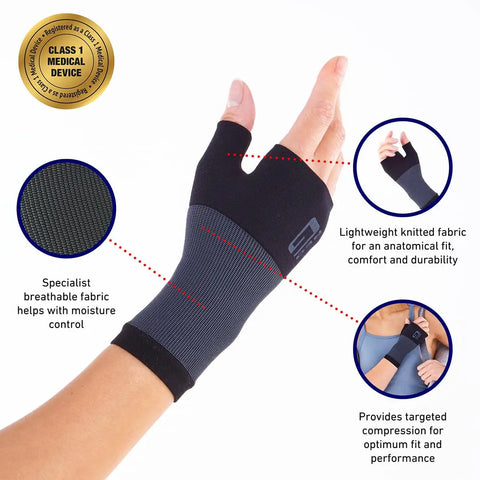 Compression Wrist Sleeve For Pain Relief And Thumb Support With Arthritis Care All Day Comfort Wear And Sport Ready Hand And Wrist Support Wrist Brace For Sprains Tendonitis And General Strain Black Small, showing breathable and durable fabric