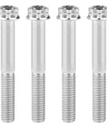 Front view of four titanium flange bolts, M8 x 80mm, 12-point heads.