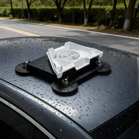 Mini Satellite Internet Roof Mount For Cars And RVs With Four Strong Magnets No Drill Quick Release Magnetic Kit 200Lb Heavy Duty Base Fits Cars Trucks Vans Boats Starlink Mini Ready installed on a car roof