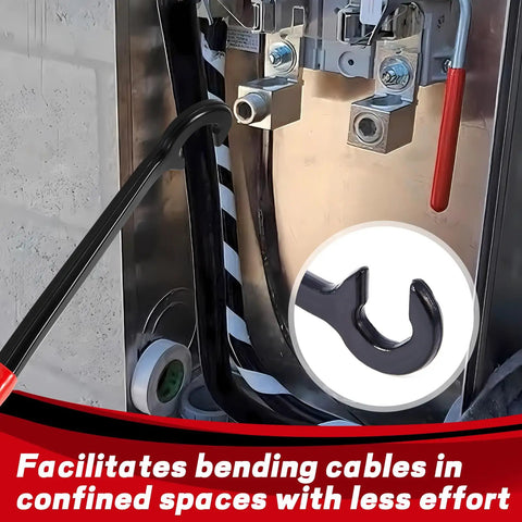 Heavy Duty 12-Inch Cable Bender Two Pack For 350 MCM Electrical Wire, angled head design facilitating tight space bending.