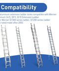 Extension Ladder Locks for Aluminum Ladders 24ft 28ft 32ft Rung Lock Kit Replacement on Werner aluminum extension ladders
