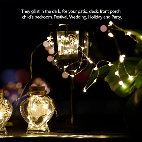 12 Pack 20 Micro LED Fairy String Lights on Slim Silver Copper Wire with Mason Jars and Lantern Decor