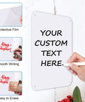Two Pack Of Crisp White Blank Metal Signs Built Tough With Rust Free Aluminum Easy Wall Mounts For Indoor Or Outdoor Display Perfect For Diy Crafting And Personalized Projects 10 By 7 Inches with hand writing on sign.