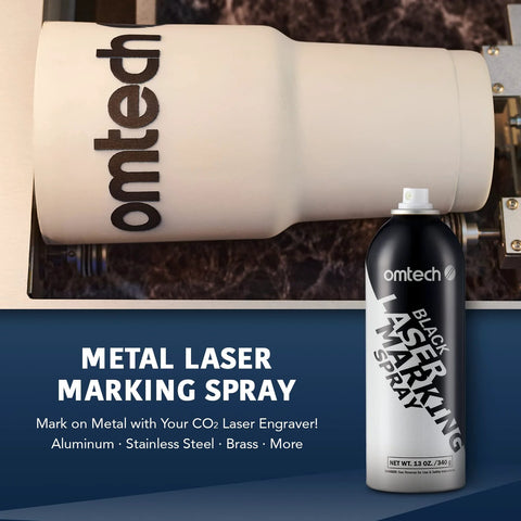 OMTech Laser Marking Spray aerosol can, 13 oz, black metal-marking fluid for CO2 laser engravers