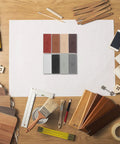 Tile Repair Wax Kit Color Flooring Filler For Porcelain Laminate Hardwood shown with wax blocks, tools, and flooring samples on table.
