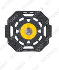 Top view of black and yellow Heavy Duty Tire Storage Dolly With 300 Lb Capacity, 360 Degree Mobility, Rugged Polyethylene