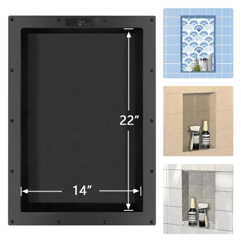 Shower Niche Shelf For Tiled Bathrooms 17 By 25 By 4 Inches Water Resistant Large Wall Niche Insert Inside 14 By 22 Inches
