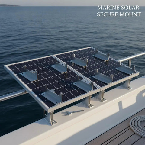 Flat Solar Panel Mounting Kit With Z Bracket Aluminum Hardware For Mobile And Marine Use Eight Pack Includes Wrench For Easy Frame Offset
