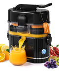 Amzpass Dual Head Electric Orange Juicer With Built In Cutter Citrus Squeeze Machine One Touch Auto Press For Lemons Grapefruits 200W extracting juice