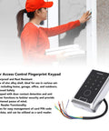Top Shelf Outdoor Smart Fingerprint Keypad Door Access Controller With Rfid Card Swipe And Mobile App Remote Unlock for secure access.