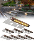 8 Pack 7 Inch LED Hardscape Lighting Kit Dope Outdoor Step Lights For Pavers And Retaining Walls IP68 Waterproof Low Voltage
