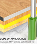 Industrial Grade Micro Grain Carbide Router Bits Set With Quarter Inch Shank delivering precise cuts on MDF and laminate surfaces.